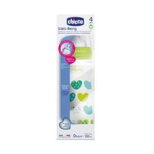 BIBERÓN CHICCO F.PAPILLA 4M+ LÁTEX VERDE