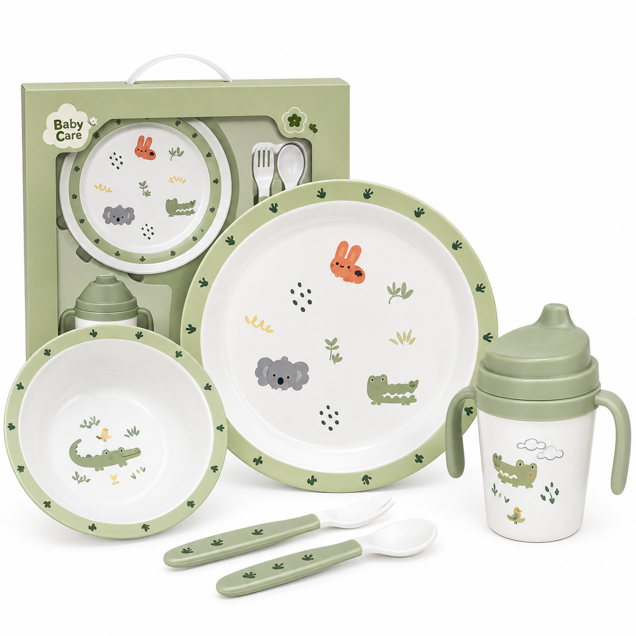 VAJILLA VERDE 5 PIEZAS