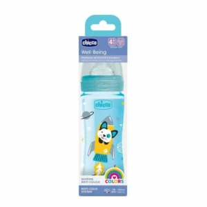 BIBERÓN CHICCO 4M+ BOCA ANCHA AZUL